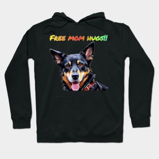 Laylah says... Free Mom Hugs Rainbow Text Pink Hoodie